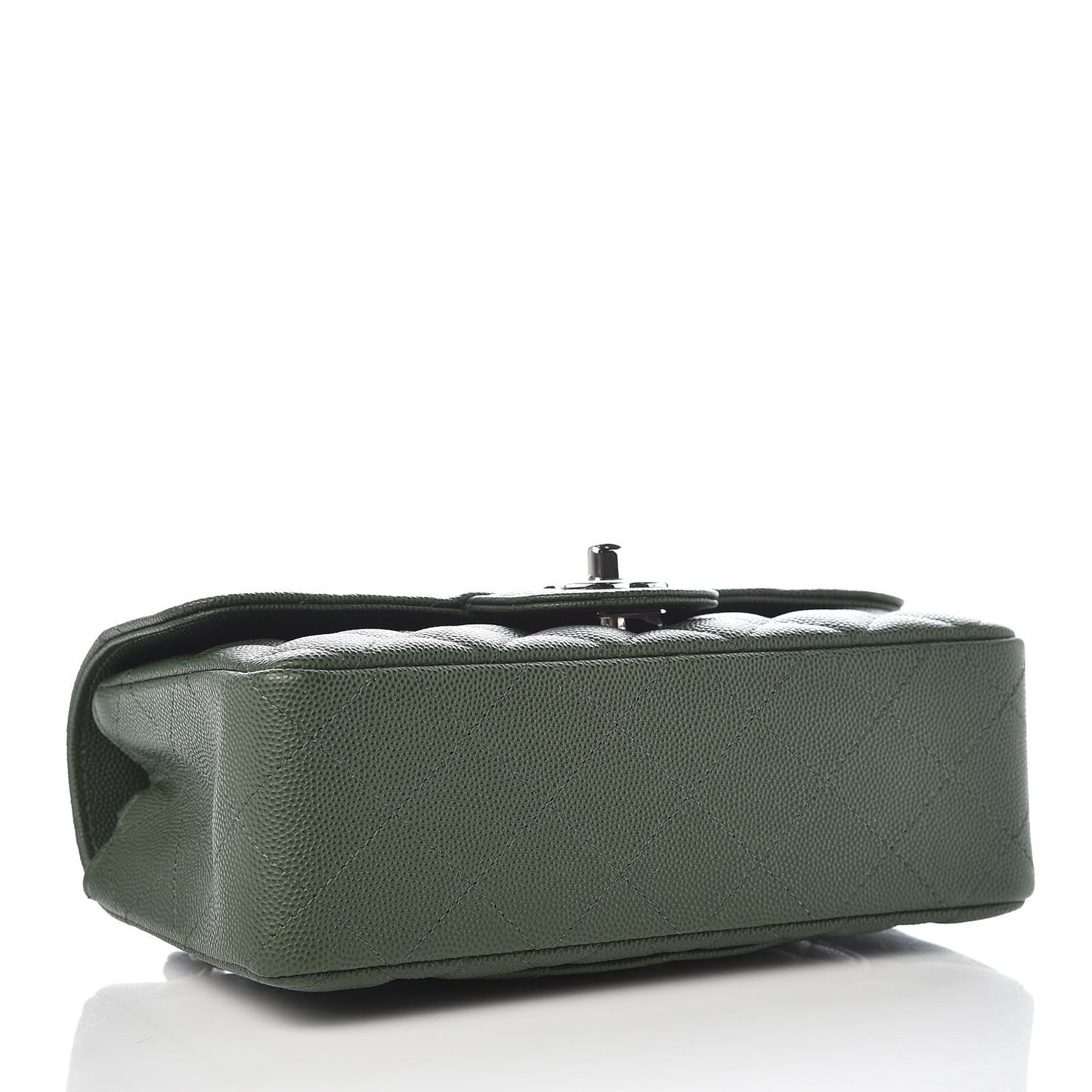 Caviar Quilted Mini Rectangular Flap Dark Green