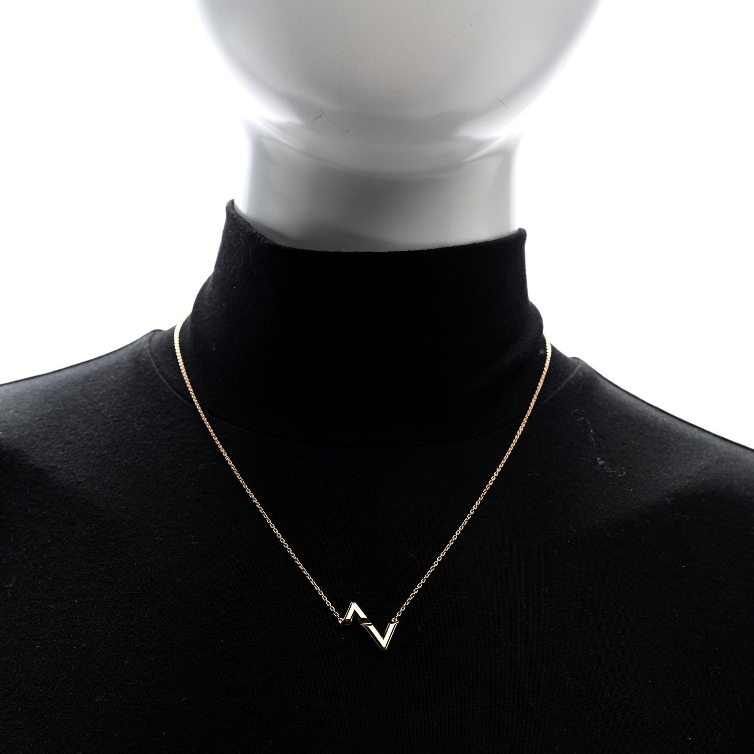 Louis Vuitton 18K Yellow Gold LV Volt Upside Down Pendant Necklace 2 of 6