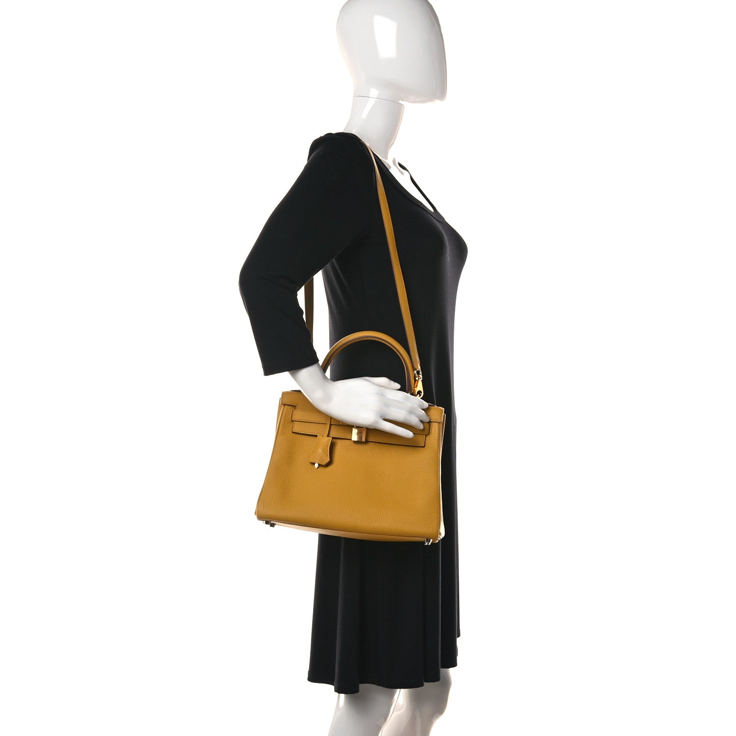 Hermes Taurillon Clemence Kelly Retourne 28 Jaune Ambre 2 of 42