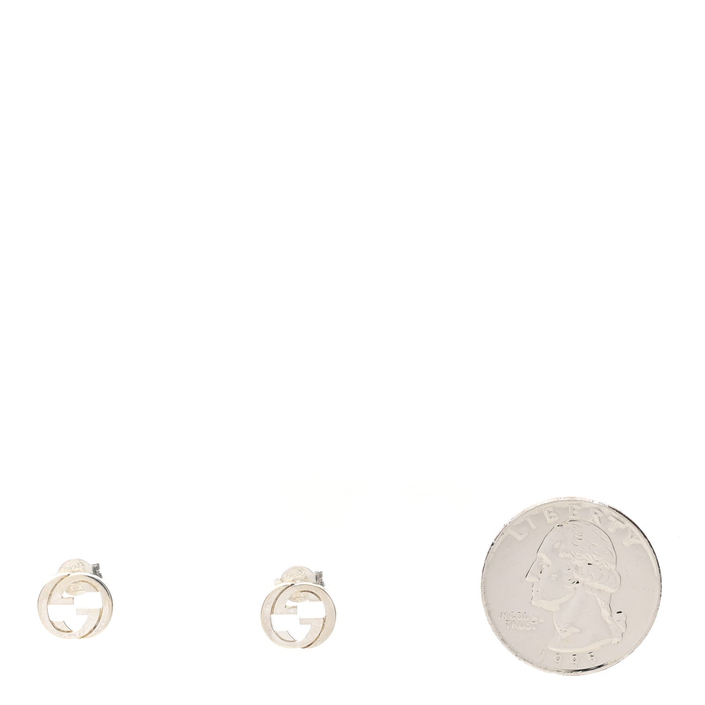 Sterling Silver Interlocking GG Stud Earrings