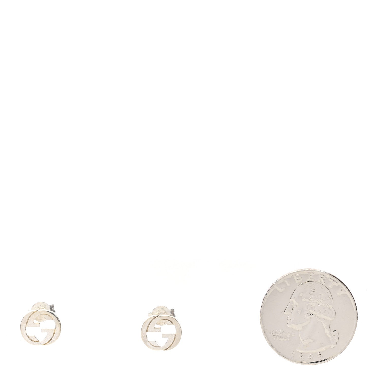 Gucci Sterling Silver Interlocking GG Stud Earrings 2 of 5