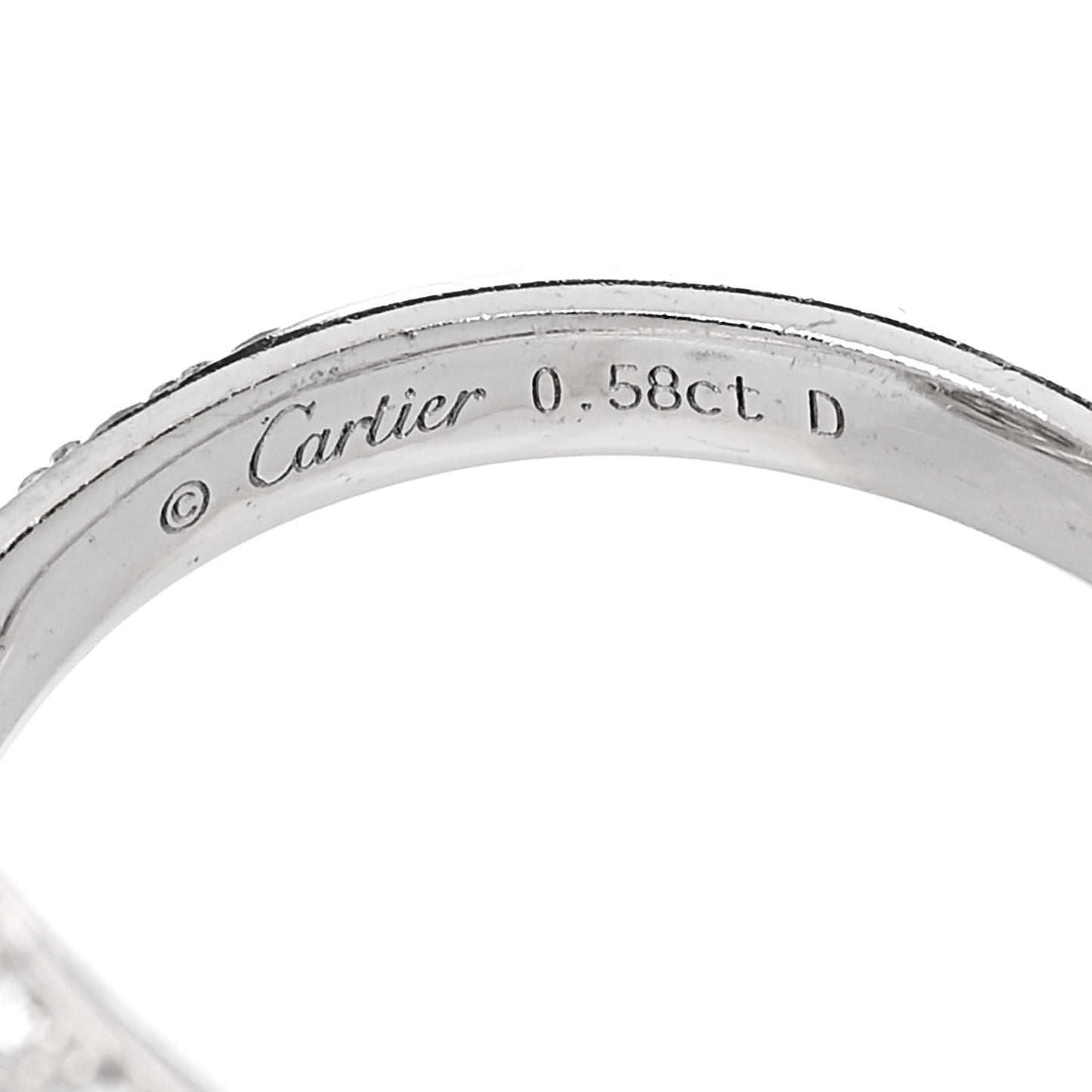 Platinum Diamond .58ct Trinity Ruban Engagement Ring 50 5.25