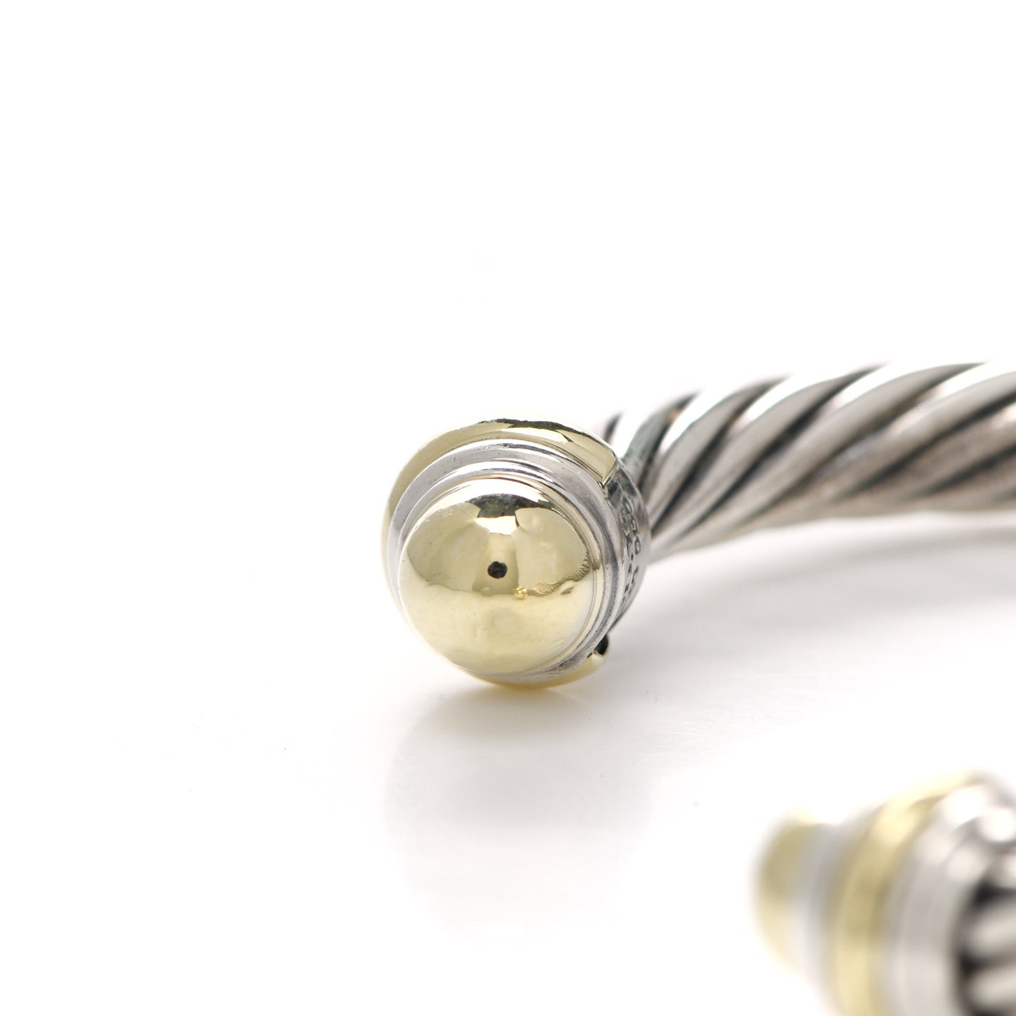 Sterling Silver 14K Yellow Gold 7mm Cable Classics Bracelet