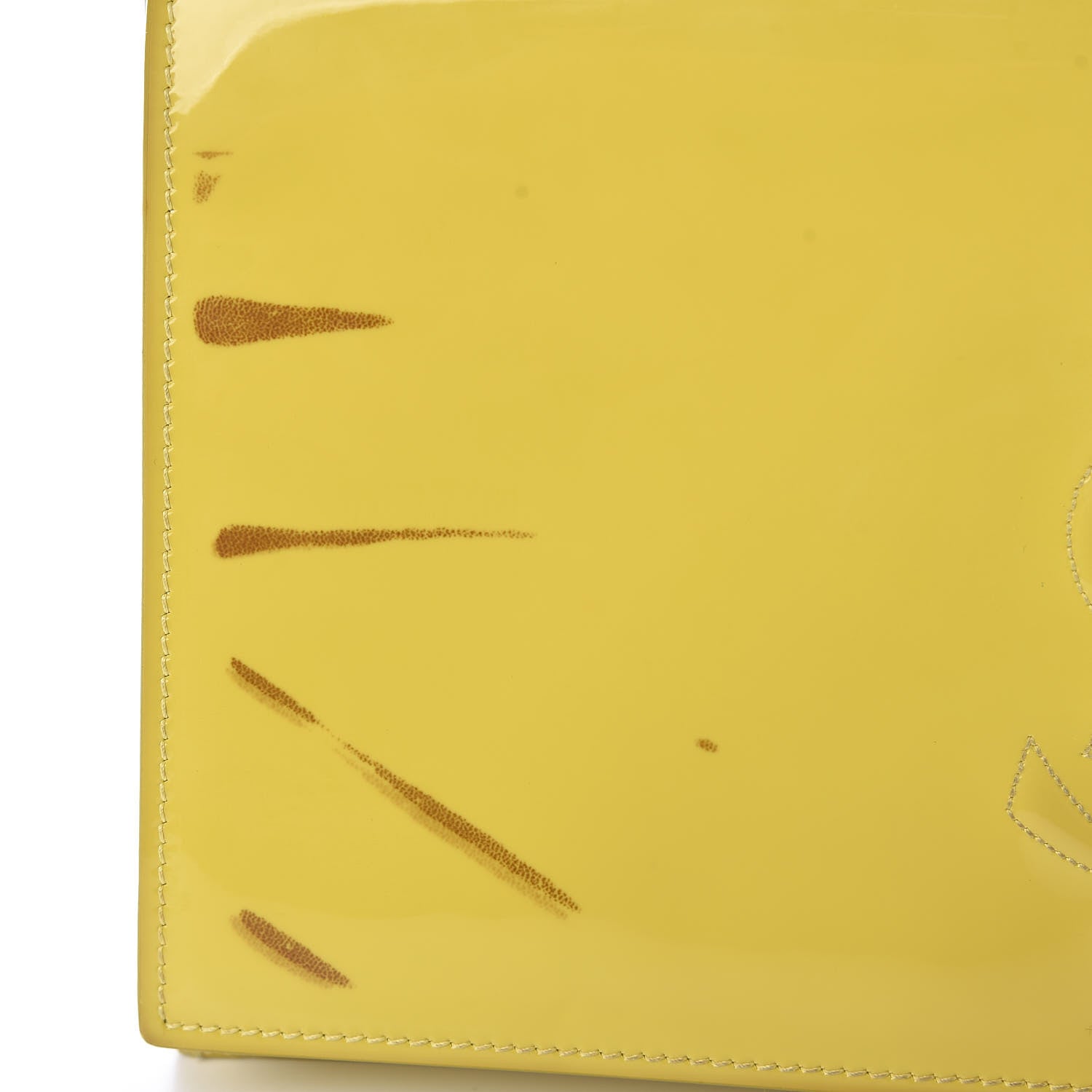 Saint Laurent Patent Calfskin Large Belle De Jour Clutch Yellow 9 of 11