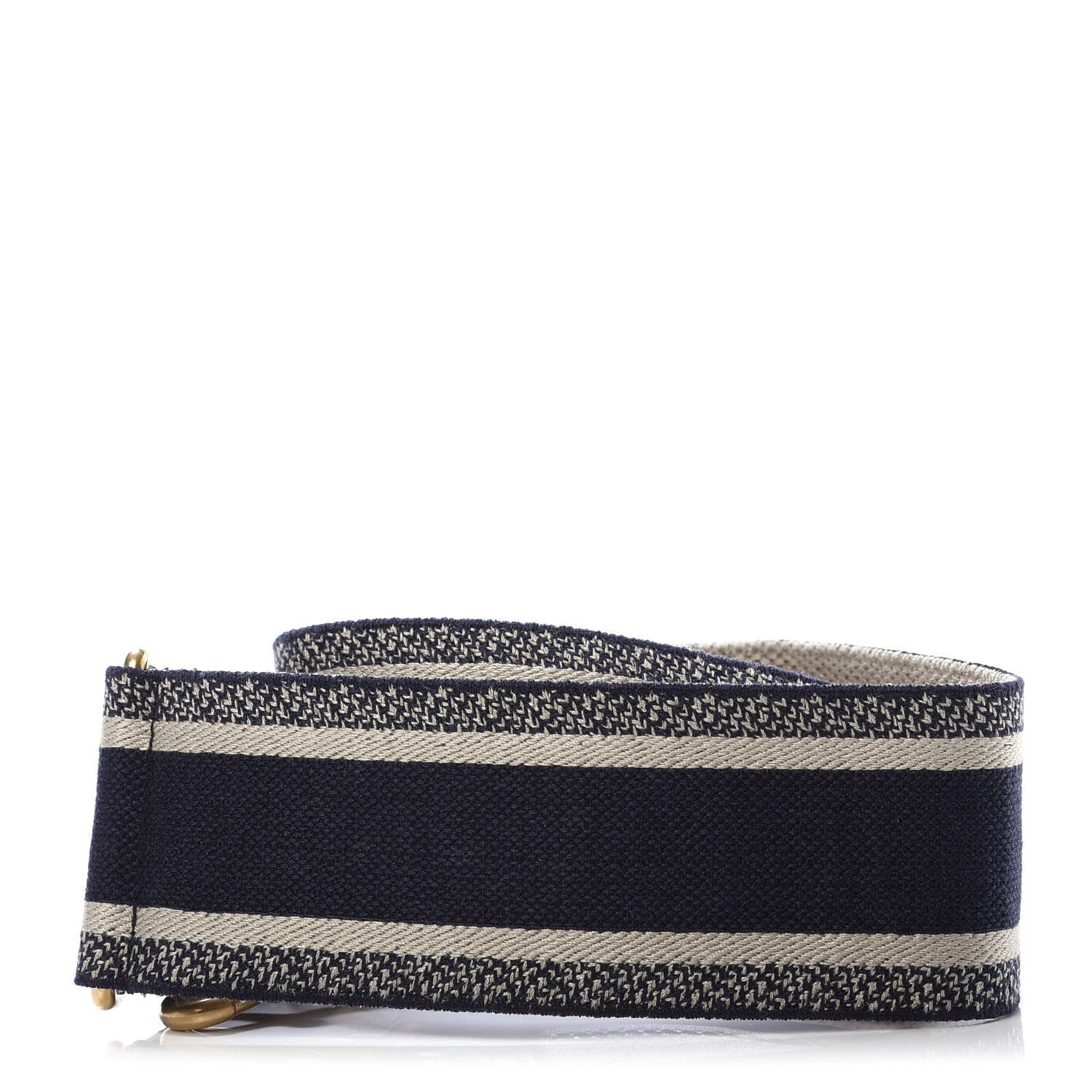 Christian Dior Canvas Embroidered Shoulder Strap Blue 2 of 4