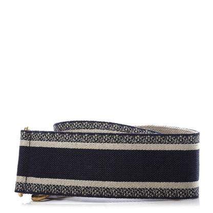 Christian Dior Canvas Embroidered Shoulder Strap Blue 2 of 4