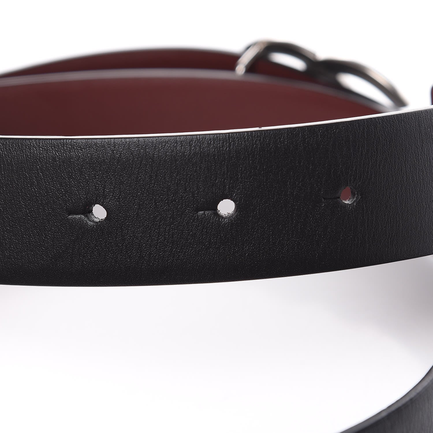 Chanel Calfskin CC Reversible Belt 85 Black Burgundy 5 of 5