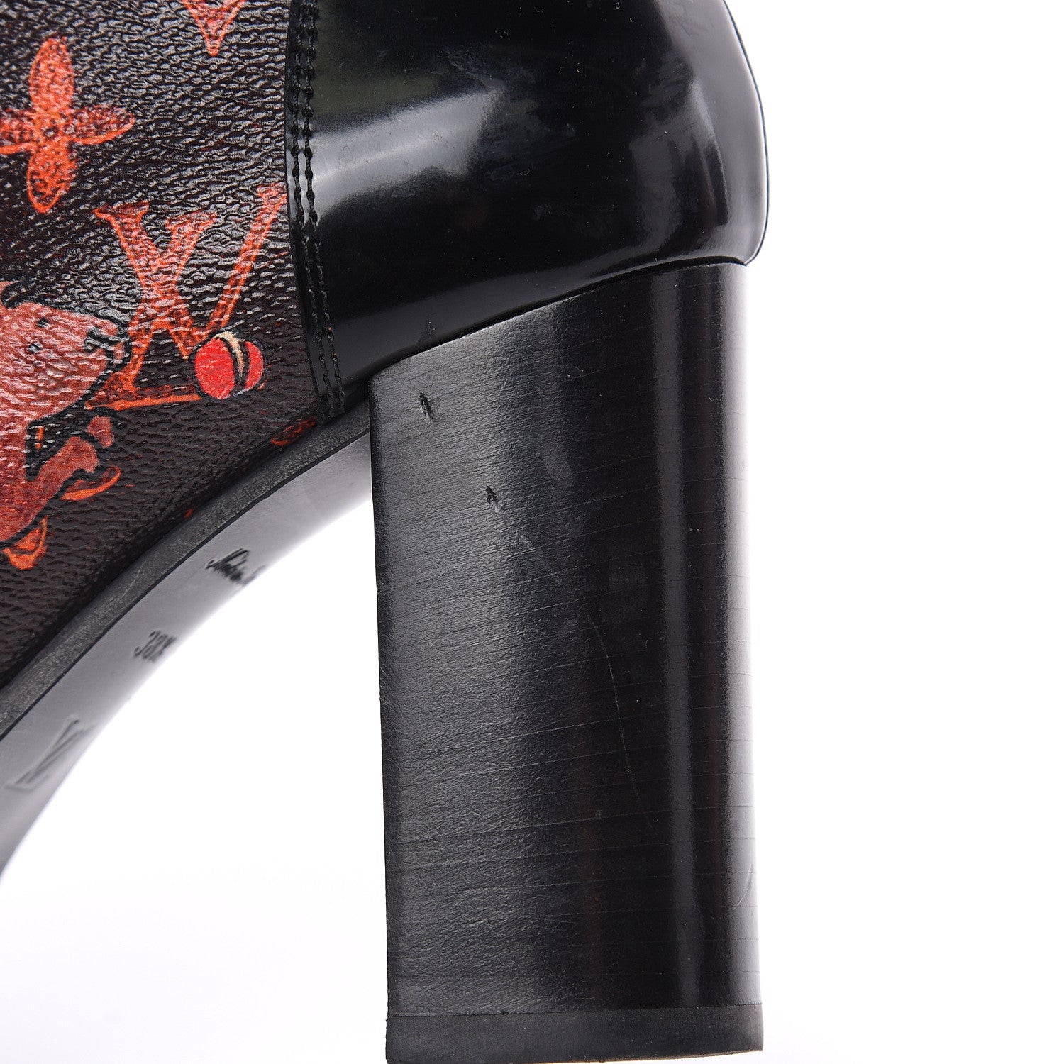 Louis Vuitton Patent Calfskin Catogram Star Trail Ankle Boots 38.5 Black Marron 10 of 11
