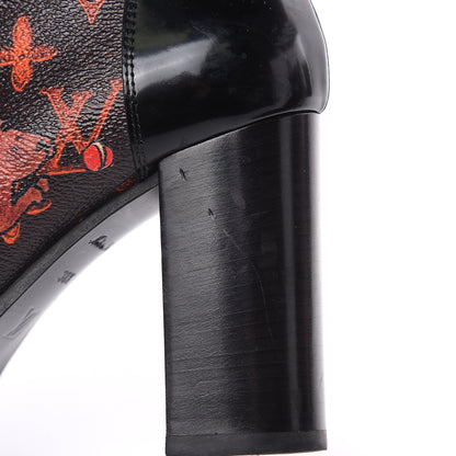 Louis Vuitton Patent Calfskin Catogram Star Trail Ankle Boots 38.5 Black Marron 10 of 11