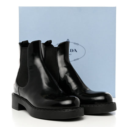 Prada Spazzolato Chelsea 50mm Ankle Boots 37.5 Black 9 of 9