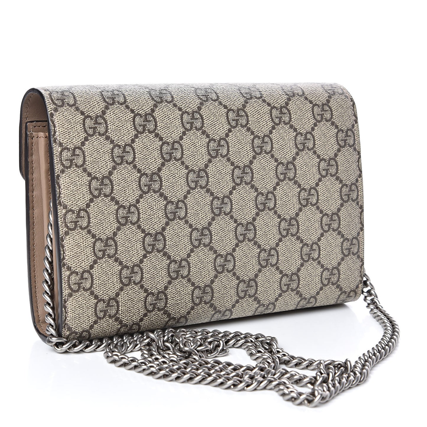 GG Supreme Monogram Mini Dionysus Chain Wallet Beige Taupe