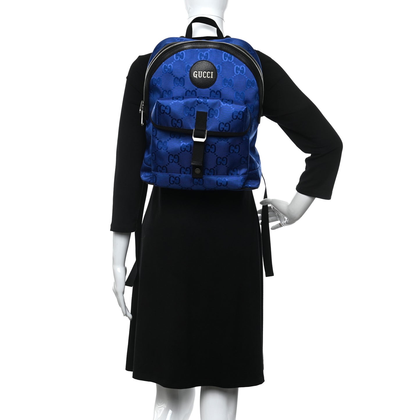 Econyl Nylon Monogram Off The Grid Backpack Guilted Blue Black