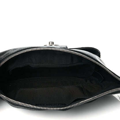 Chanel Crumpled Calfskin Quilted Casual Rock Waist Bag Fanny Pack Black 4 of 9