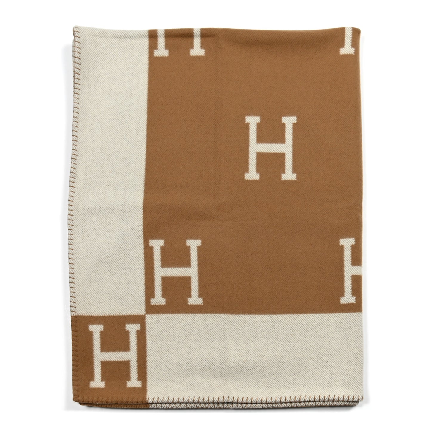 Wool Cashmere Avalon Blanket Ecru Camel