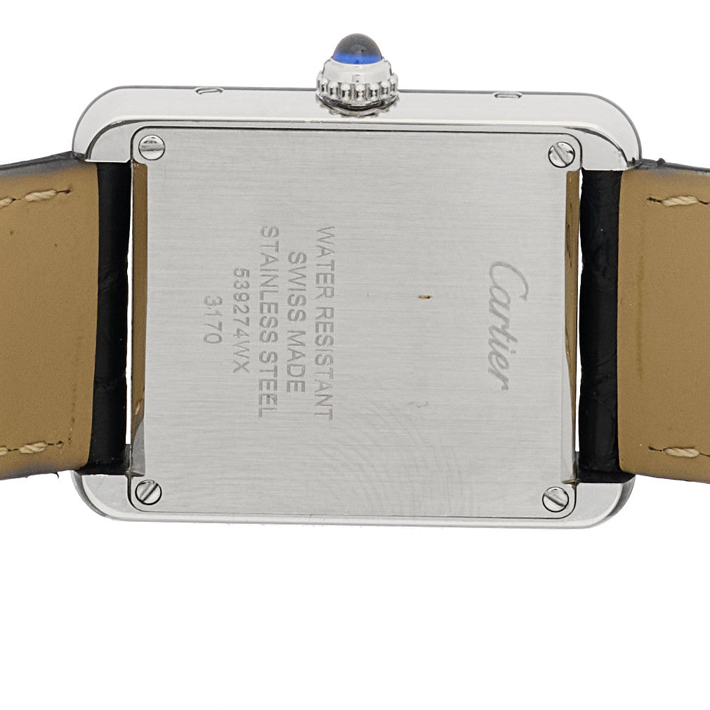Stainless Steel Calfskin 24mm Tank Solo Quartz Watch