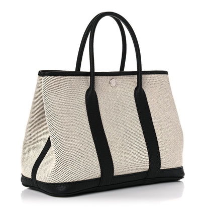 Hermes Twill H Negonda Garden Party 30 TPM Tote Ecru Black 4 of 10