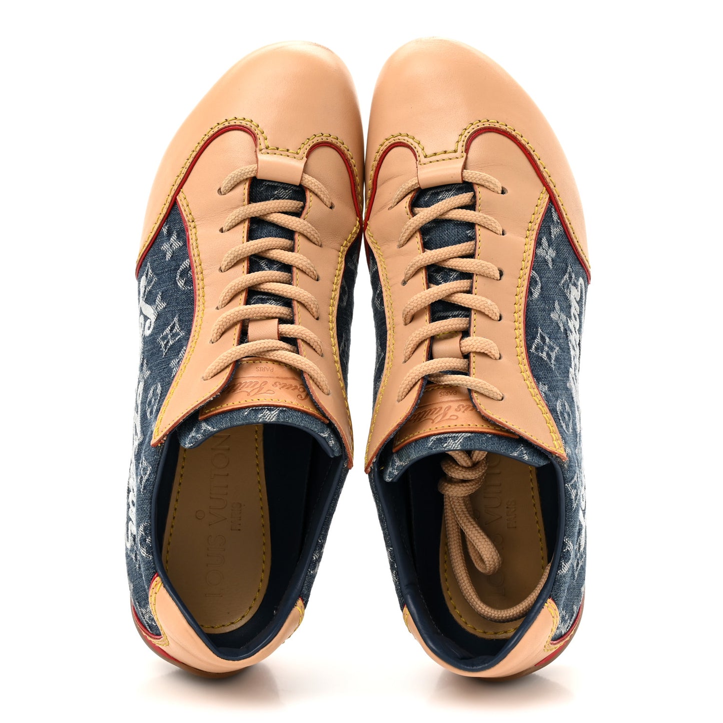 Denim Monogram Sneakers 35 Blue