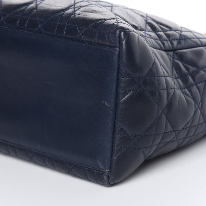 Christian Dior Lambskin Cannage Medium Lady Dior Navy Blue 9 of 17