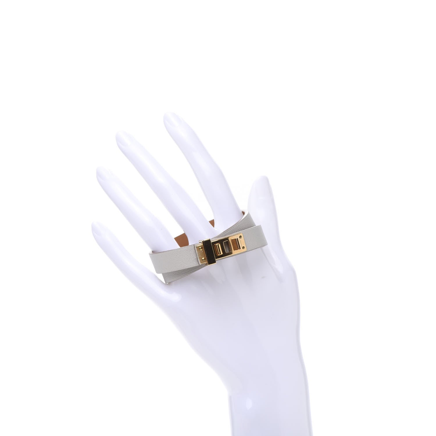 Hermes Swift Mini Dog Double Tour Bracelet T2 Gris Perle 2 of 6