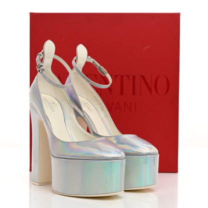 Valentino Garavani Metallic Tan-Go 55/155mm Platform Pumps 38 Silver 9 of 9