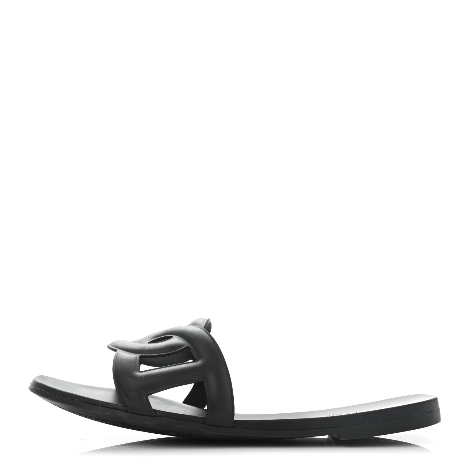 Hermes Rubber Aloha Sandals 41 Black 1 of 9