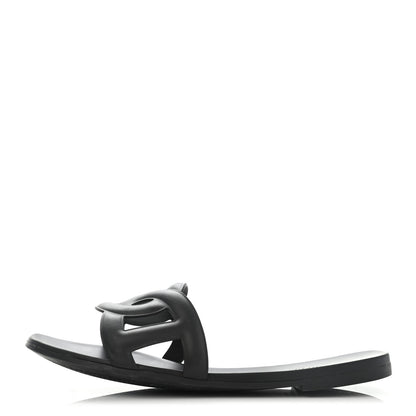 Hermes Rubber Aloha Sandals 41 Black 1 of 9