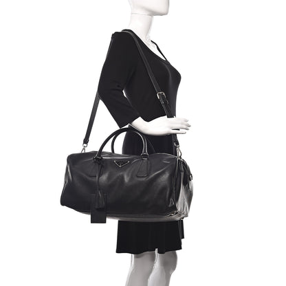 Prada Saffiano Duffle Travel Bag Black 2 of 18