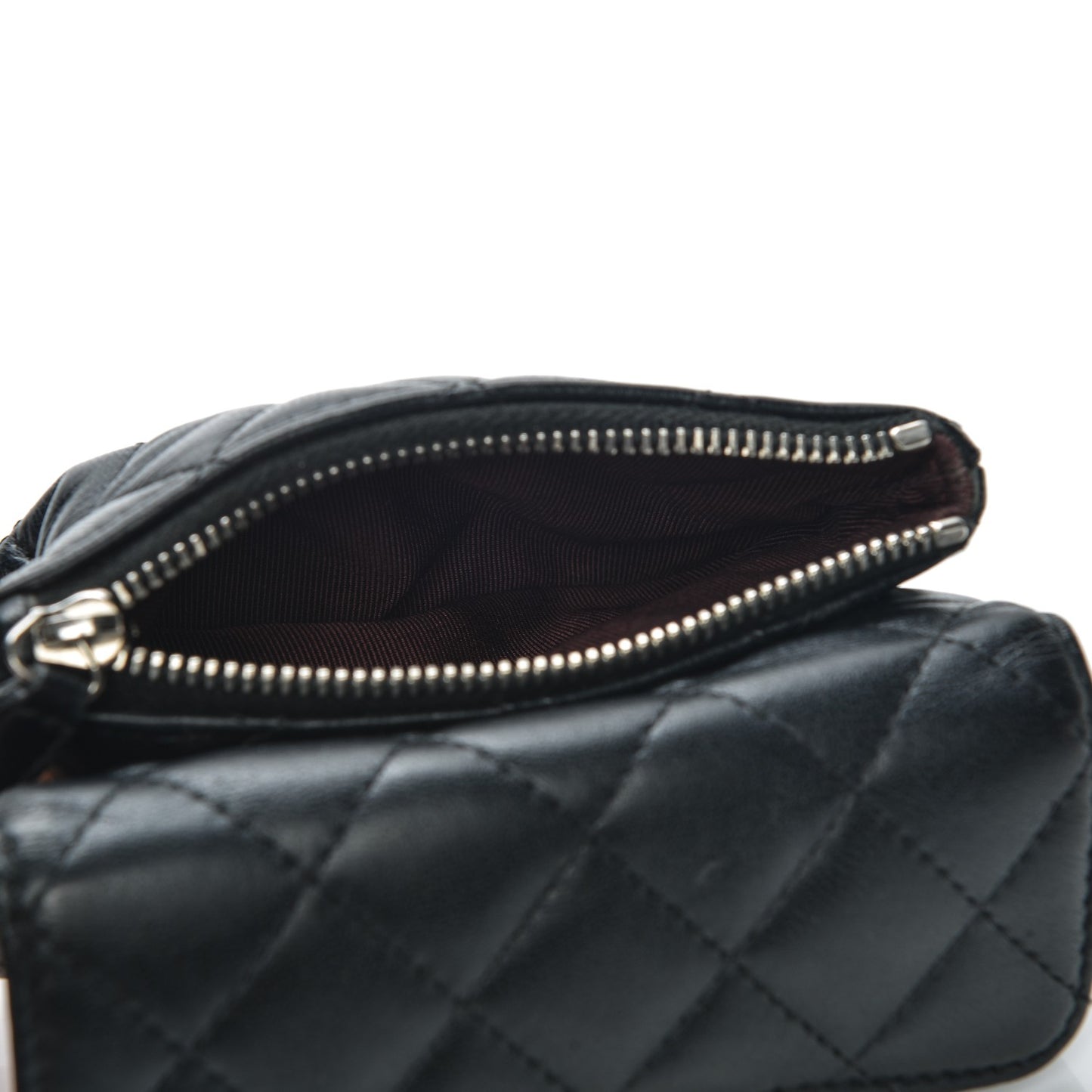 Lambskin Quilted Coin Purse Black