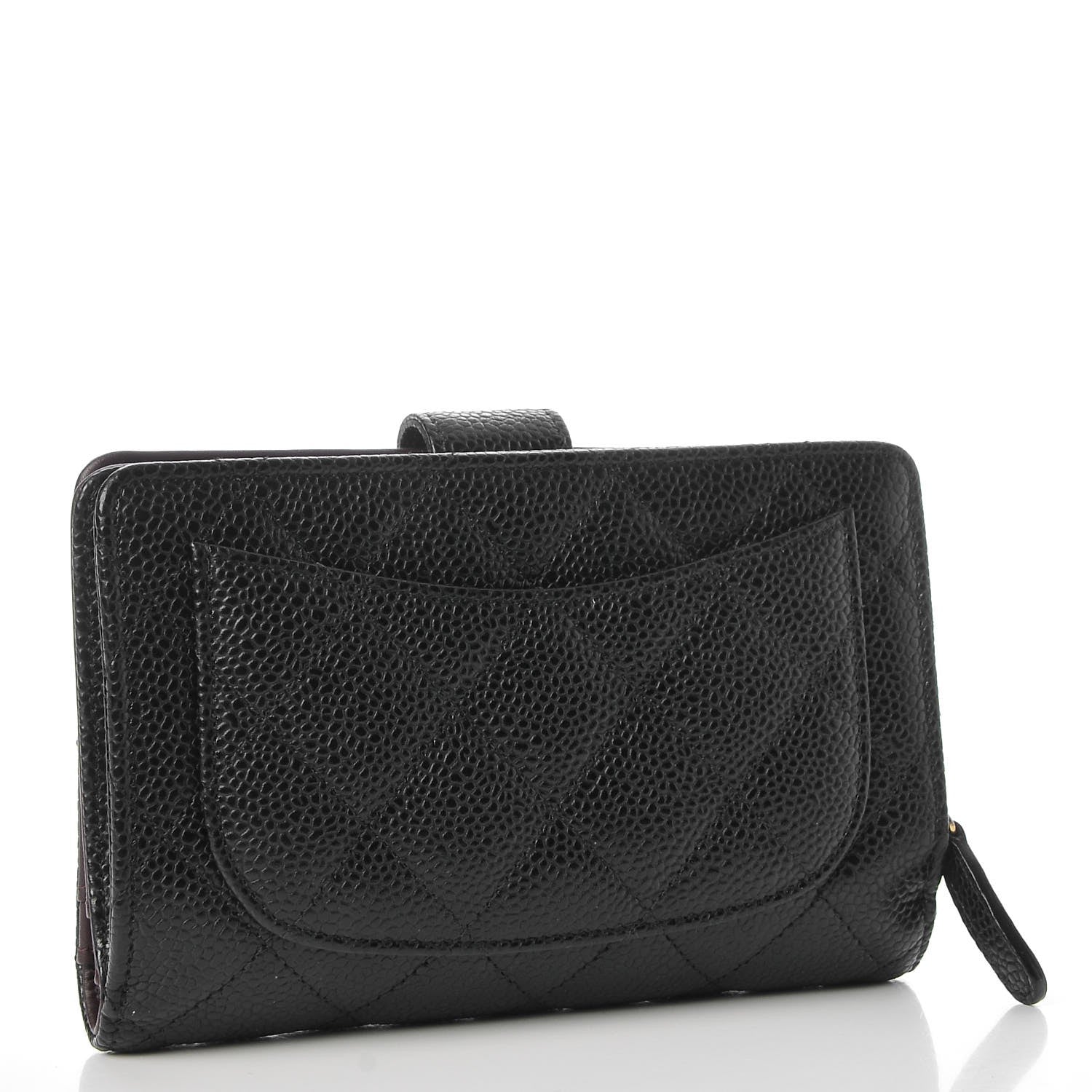 Chanel Caviar Quilted Zipped Pocket Wallet Black 3 of 8