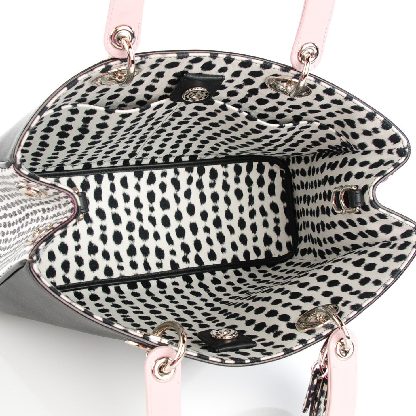 Calfskin Medium Spotted Diorissimo Bag Pink Black