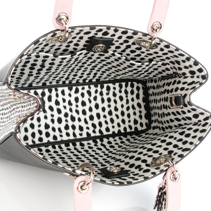 Christian Dior Calfskin Medium Spotted Diorissimo Bag Pink Black 6 of 8