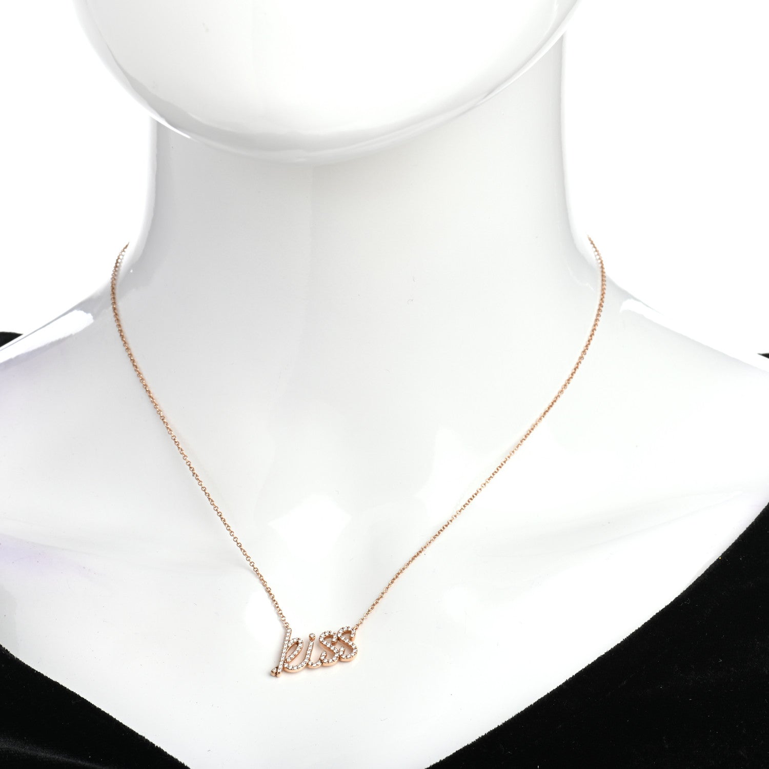 Tiffany 18K Rose Gold Diamond Paloma's Graffiti Kiss Pendant Necklace 2 of 4