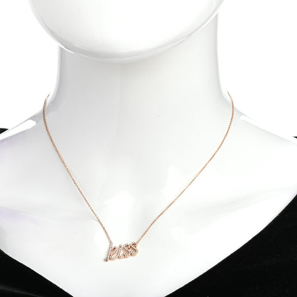 Tiffany 18K Rose Gold Diamond Paloma's Graffiti Kiss Pendant Necklace 2 of 4