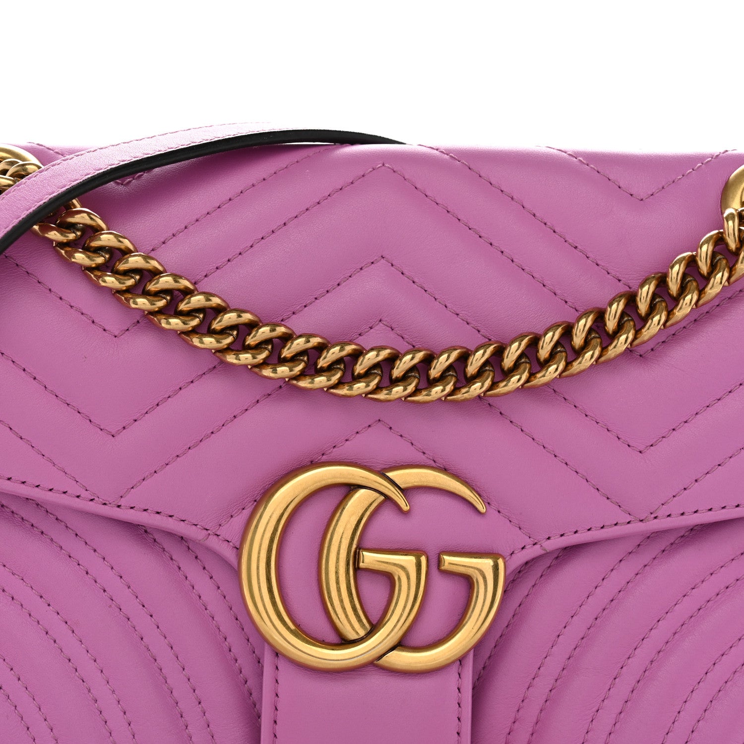 Gucci Calfskin Matelasse Small GG Marmont Shoulder Bag Candy Mousse 8 of 11
