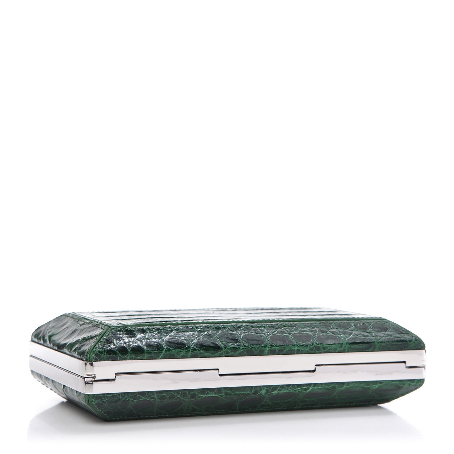 Crocodile Faceted Clutch Emerald