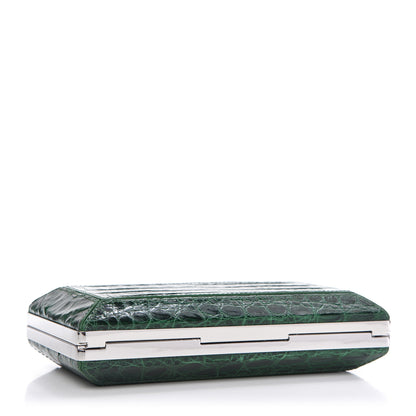Judith Leiber Crocodile Faceted Clutch Emerald 5 of 14