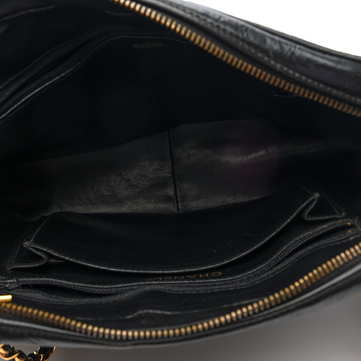 Chanel Lambskin Chevron Quilted Camera Case Black 5 of 10