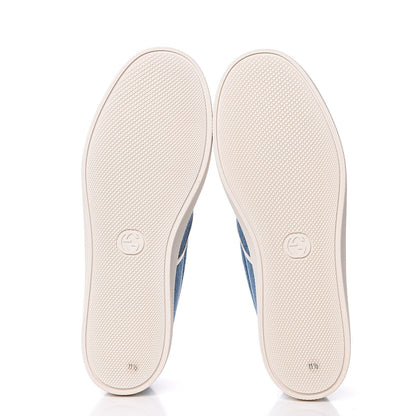 Gucci Kura Denim Logo Embroidered Mens Slip On Sneakers 11.5 Blue 6 of 10