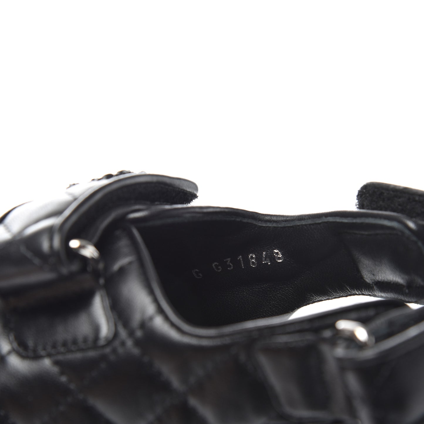 Lambskin Velcro Dad Sandals 37.5 Black