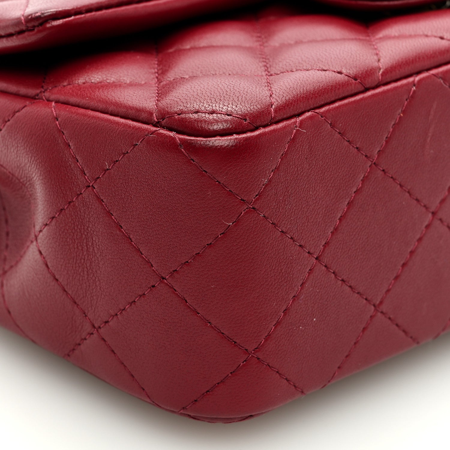 Chanel Lambskin Quilted Mini Rectangular Flap Burgundy 9 of 10