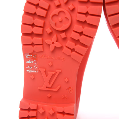 Louis Vuitton Rubber Embossed Monogram Splash Rain Boots 36 Coral 6 of 12