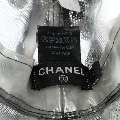 Chanel PVC Polyester Cloche Hat L Transparent Black White 4 of 4