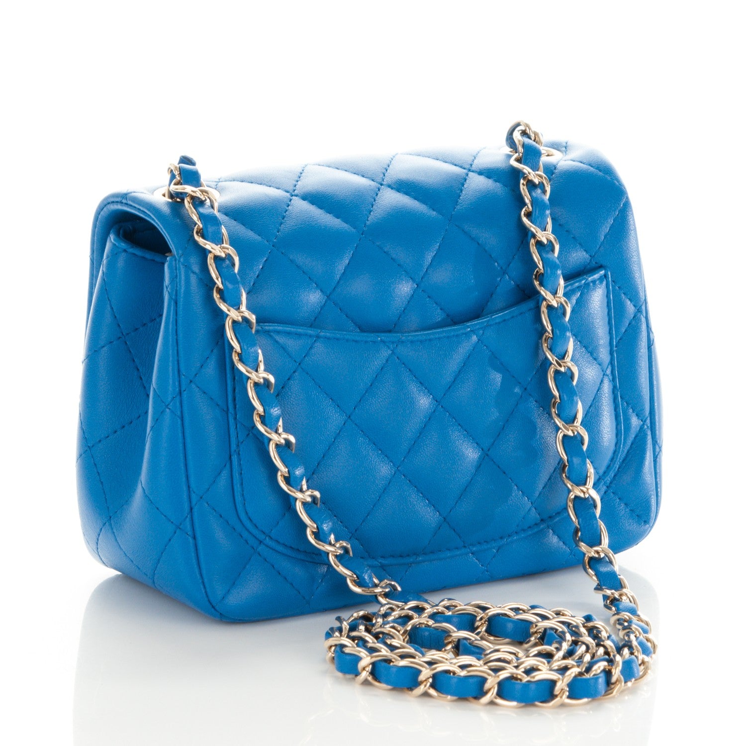 Chanel Lambskin Quilted Mini Square Flap Blue 3 of 7