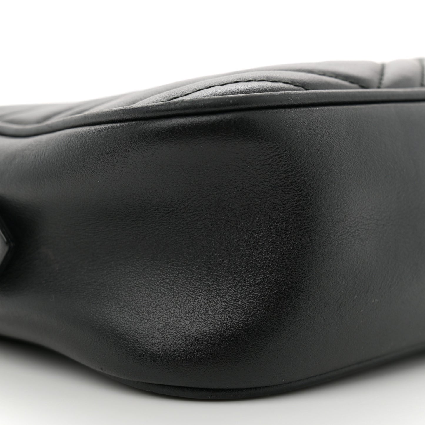 Calfskin Matelasse Mini GG Marmont Chain Shoulder Bag Black