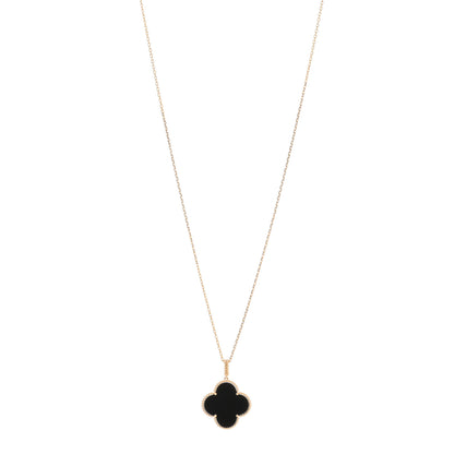 Van Cleef & Arpels 18K Yellow Gold Black Onyx Magic Alhambra Pendant Necklace 1 of 4