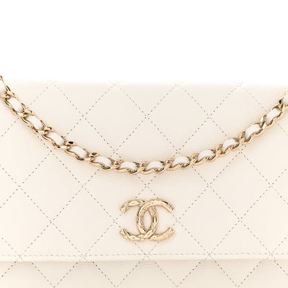 Chanel Caviar Quilted Wallet on Chain WOC White 9 of 13