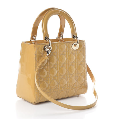Christian Dior Patent Cannage Medium Lady Dior Beige 2 of 8