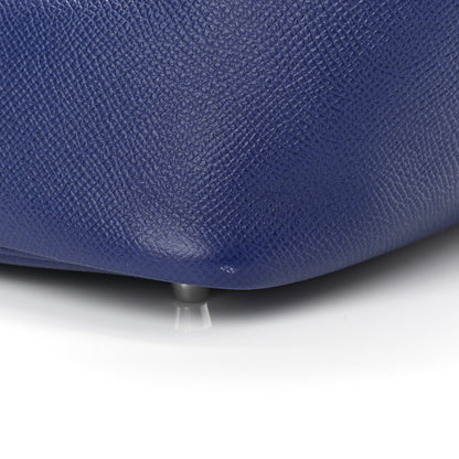 Hermes Epsom Tressage De Cuir Picotin Lock 22 MM Bleu Encre Brique Black 11 of 12