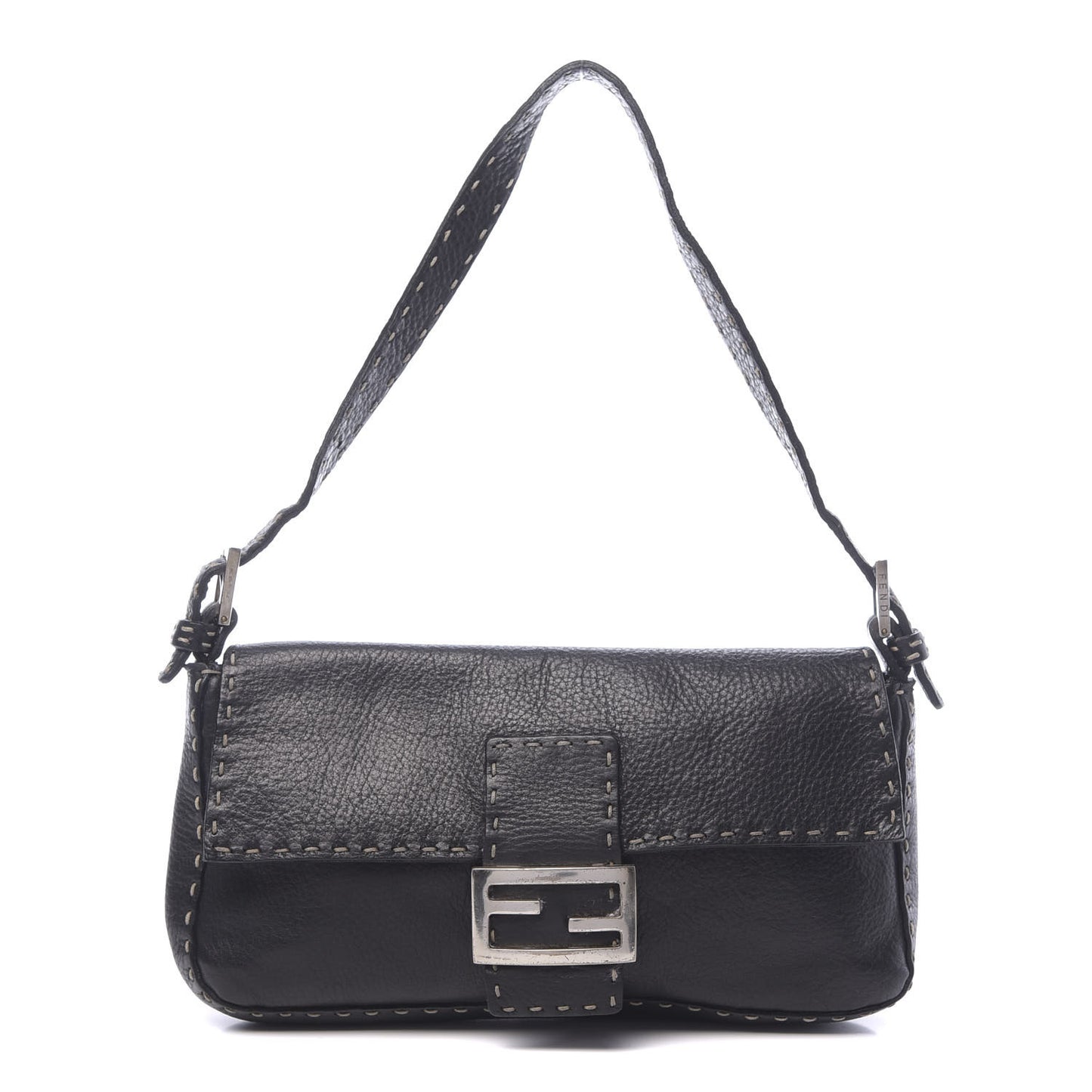 Calfskin Romano Selleria Baguette Black
