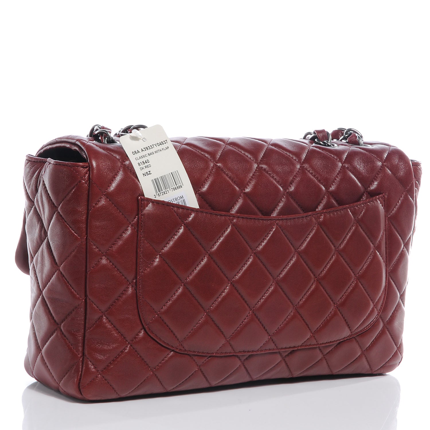 Chanel Lambskin Jumbo Single Flap Dark Red 3 of 8